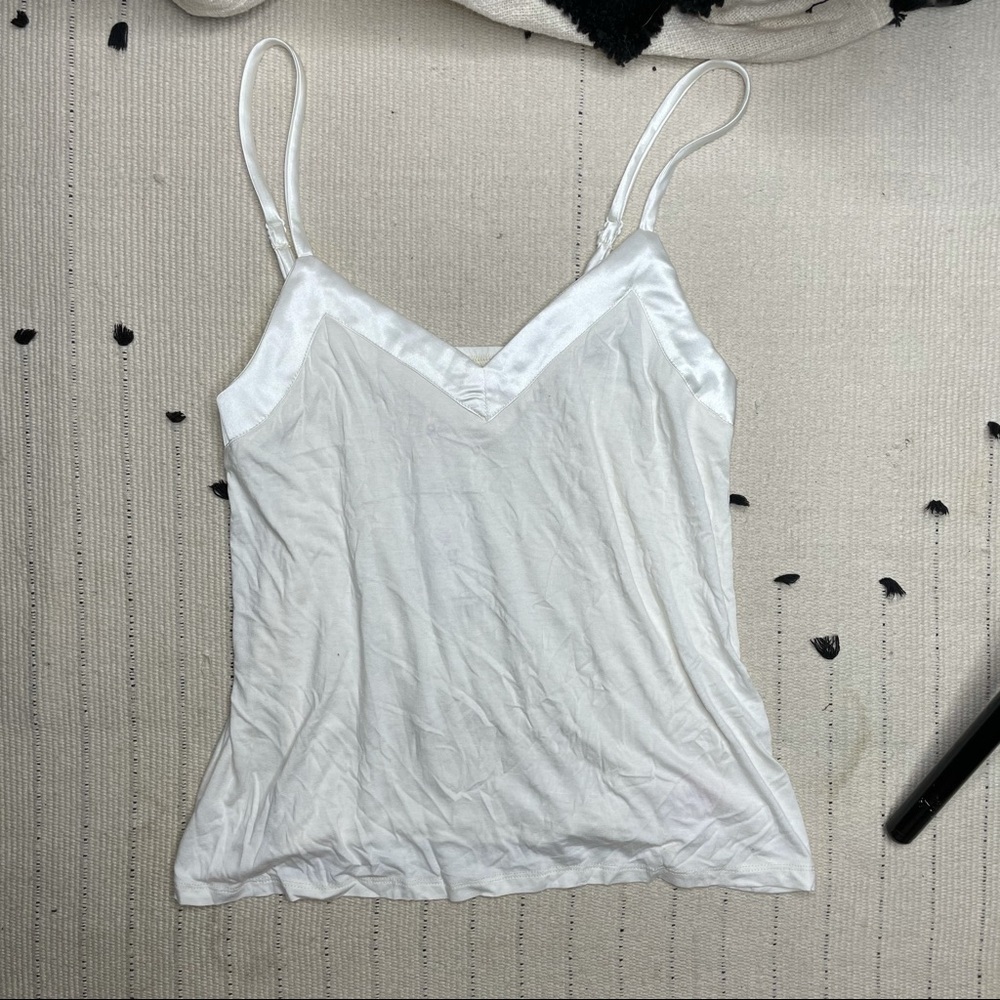 COZY ROZY Satin Trim Tank Sleep Top Womens S NWT